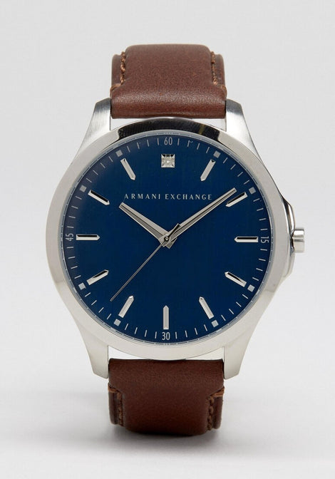 Armani Exchange Brown Leather Watch AX2181