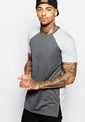 Longline T-Shirt With Cut And Sew Detail And Side Zips