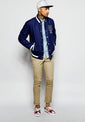 Supremebeing Varsity Jacket With Embroidered Back Print
